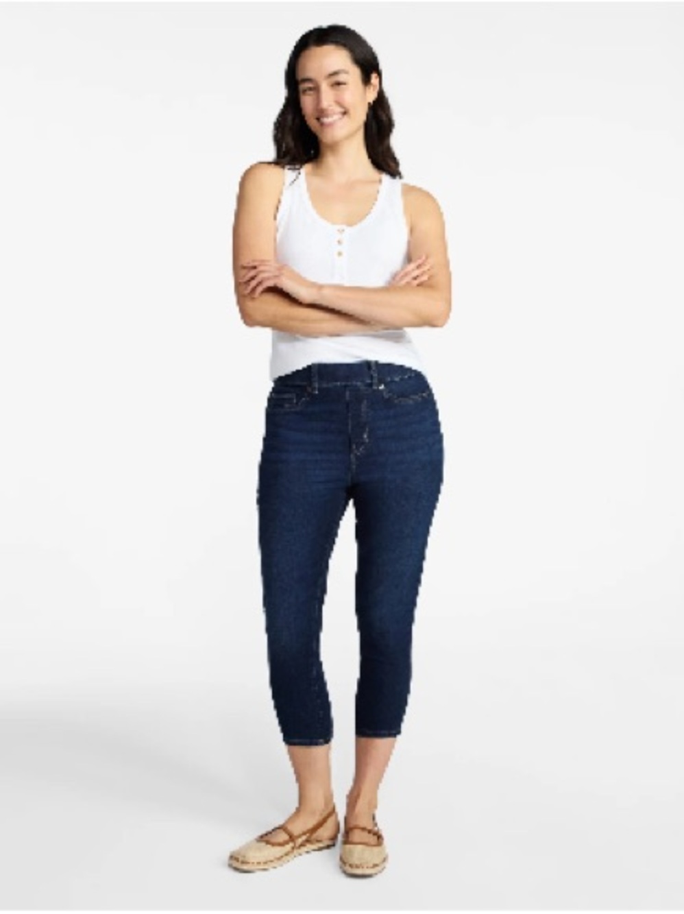 Time and Tru Dark Blue Cropped Jeggings L 12-14